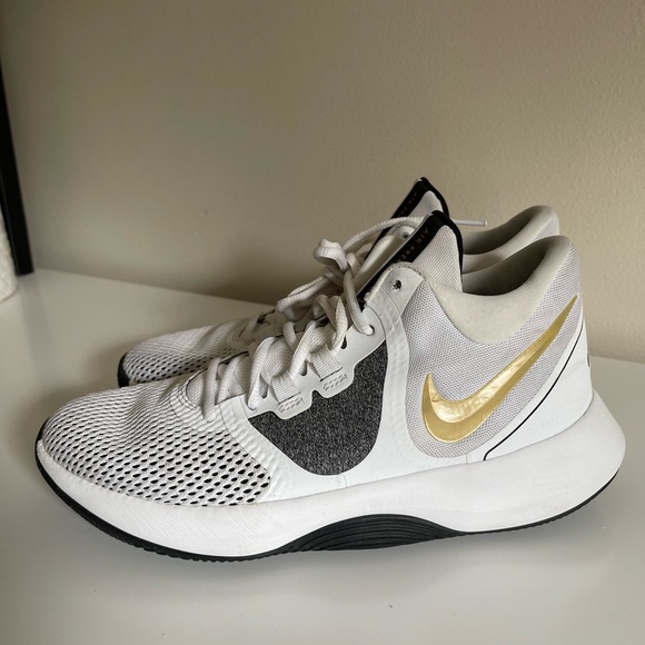 Nike Other - Nike Air Precision II DC1811-100 White/Gold Basketball Shoes Mens Size 8